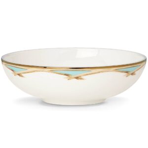 Gold Rim Bamboo Accent Fruit Bowl
