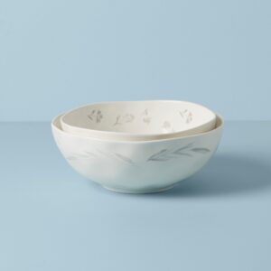 Grey Watercolor Nesting Serving Bowls, 2-Piece