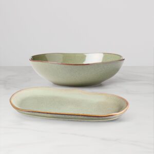 Green Stoneware Serving Set, 2-Piece