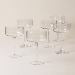 Straight-Edge Coupe Glasses, Set of 6
