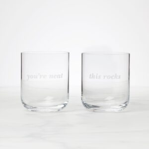 Novelty Quote Double Old Fashioned Glasses, Set of 2