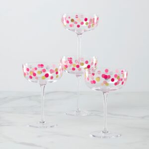 Confetti Coupe Glasses, Set of 4
