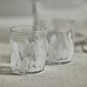White Spot Glass Tumblers Set of 4